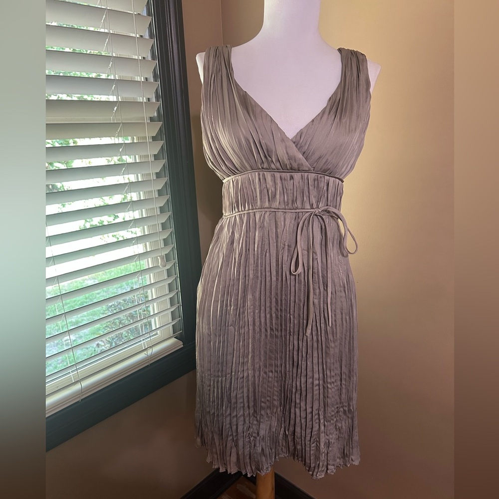 Banana Republic Taupe Pleated Dress